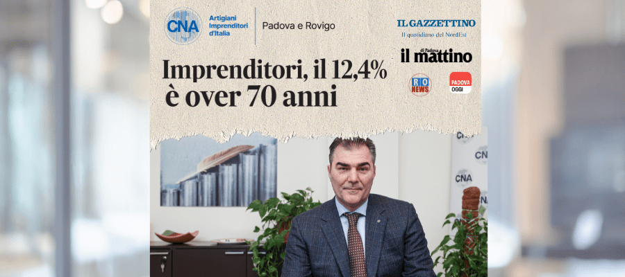 DITTE INDIVIDUALI OVER 69: A PADOVA IL 12,4%, A ROVIGO IL 13,4%. PASSAGGIO GENERAZIONALE A RISCHIO